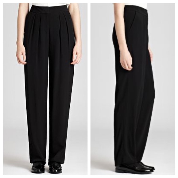 Reiss Pants - Reiss Harriet Black High Waist Pleated Pants 0
